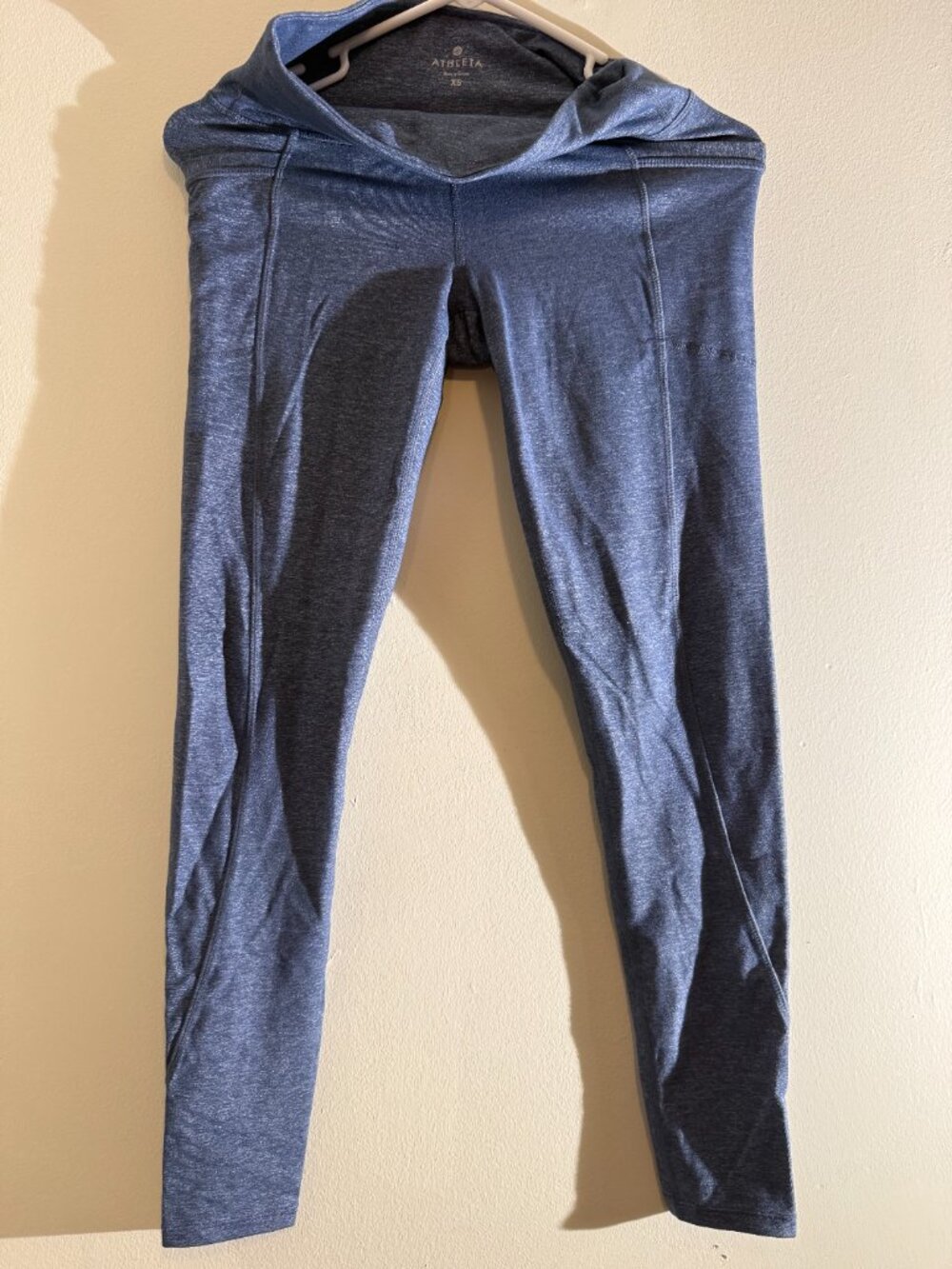 Athleta Gray Blue Heathered Salutation Stash Pocket Leggings | XS